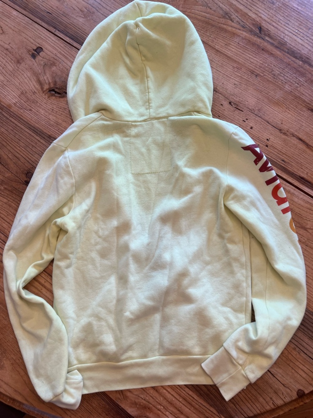 Aviator Nation Womens Light Yellow Zip Hoodie with Rainbow Sleeve Logo - Picture 9 of 9